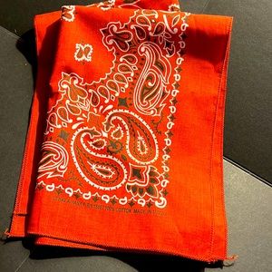 HAV-A-HANK 2-Sided PAISLEY BANDANA RED Scarf Handkerchief Made in USA-NEW